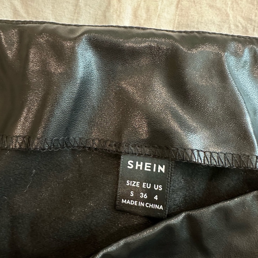Black leather skirt
